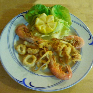 Frittura di gamberi e calamari